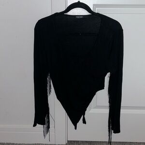 NastyGal - Fringe Arm Bodysuit - Size 12, Great Condition